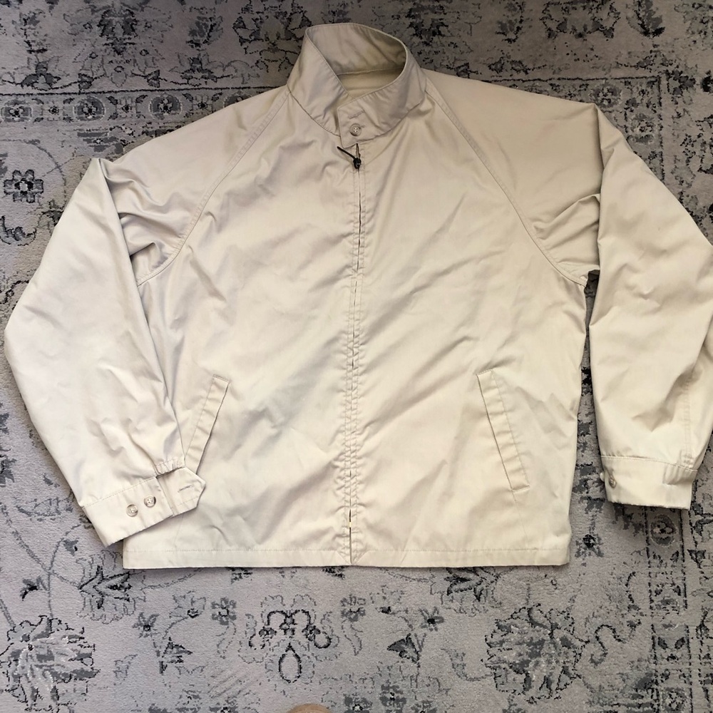 Vintage men’s London Fog Tan high neck bomber style rain jacket Outerwear